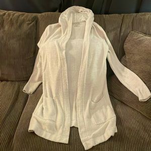 Barefoot Dreams XS/S light beige long hooded cardigan